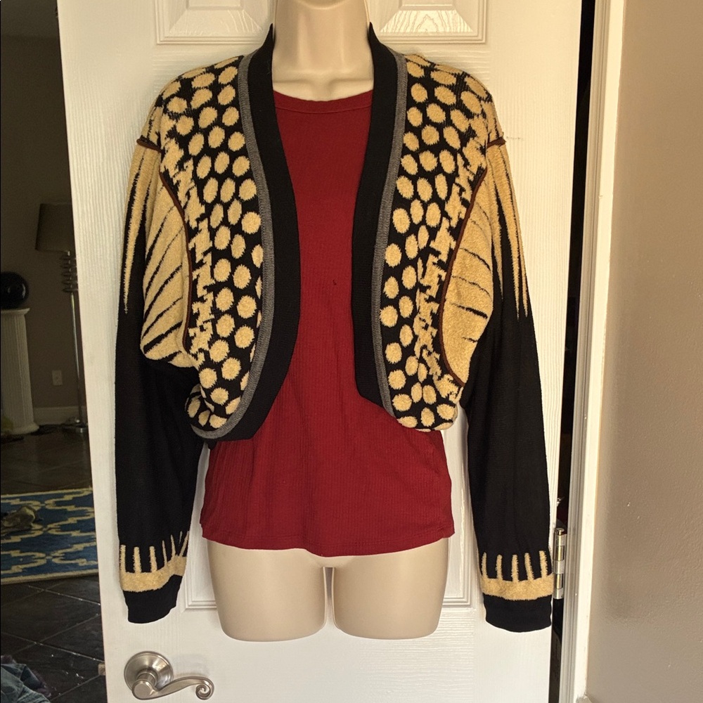 Stylish Black and Gold Women's Shrug